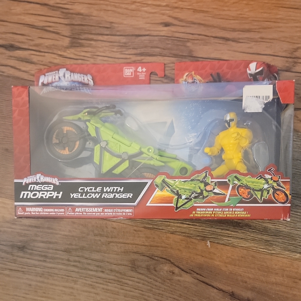 Power Ranger Mega Morph Cycle with Yellow Ranger - Lime Green/Yellow